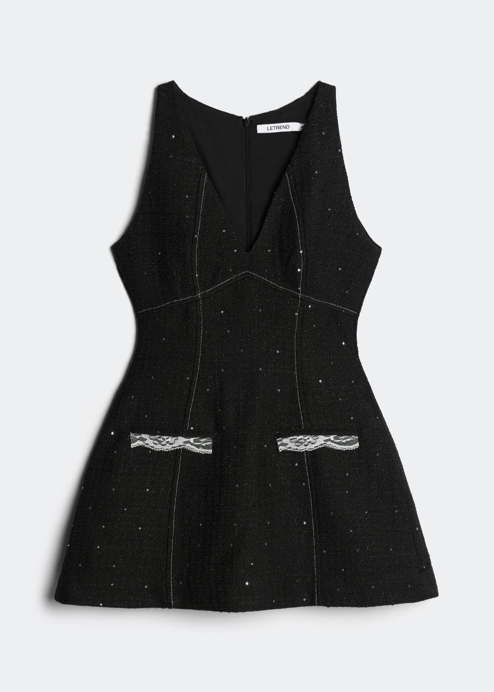 LETREND WOMEN'S A-LINE TWEED DRESS – BLACK