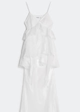 White dress with thin straps on a white background