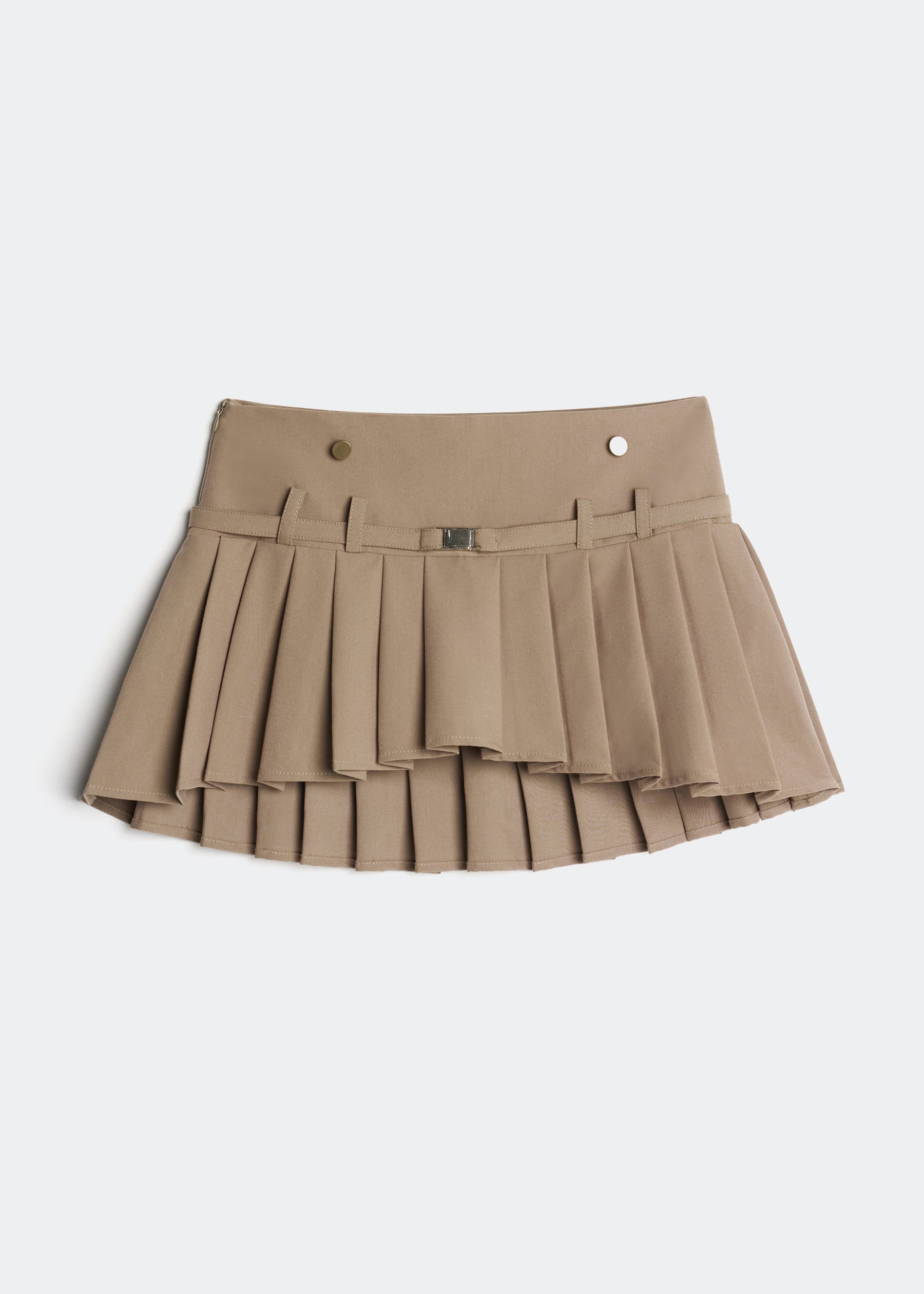 LETREND WOMEN'S PLEATED MINI SKIRT – BROWN