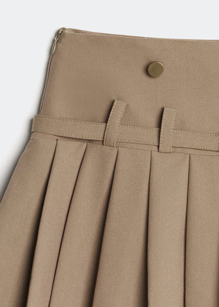 LETREND WOMEN'S PLEATED MINI SKIRT – BROWN