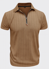 Letrend Textured Quarter-Zip Polo Shirt