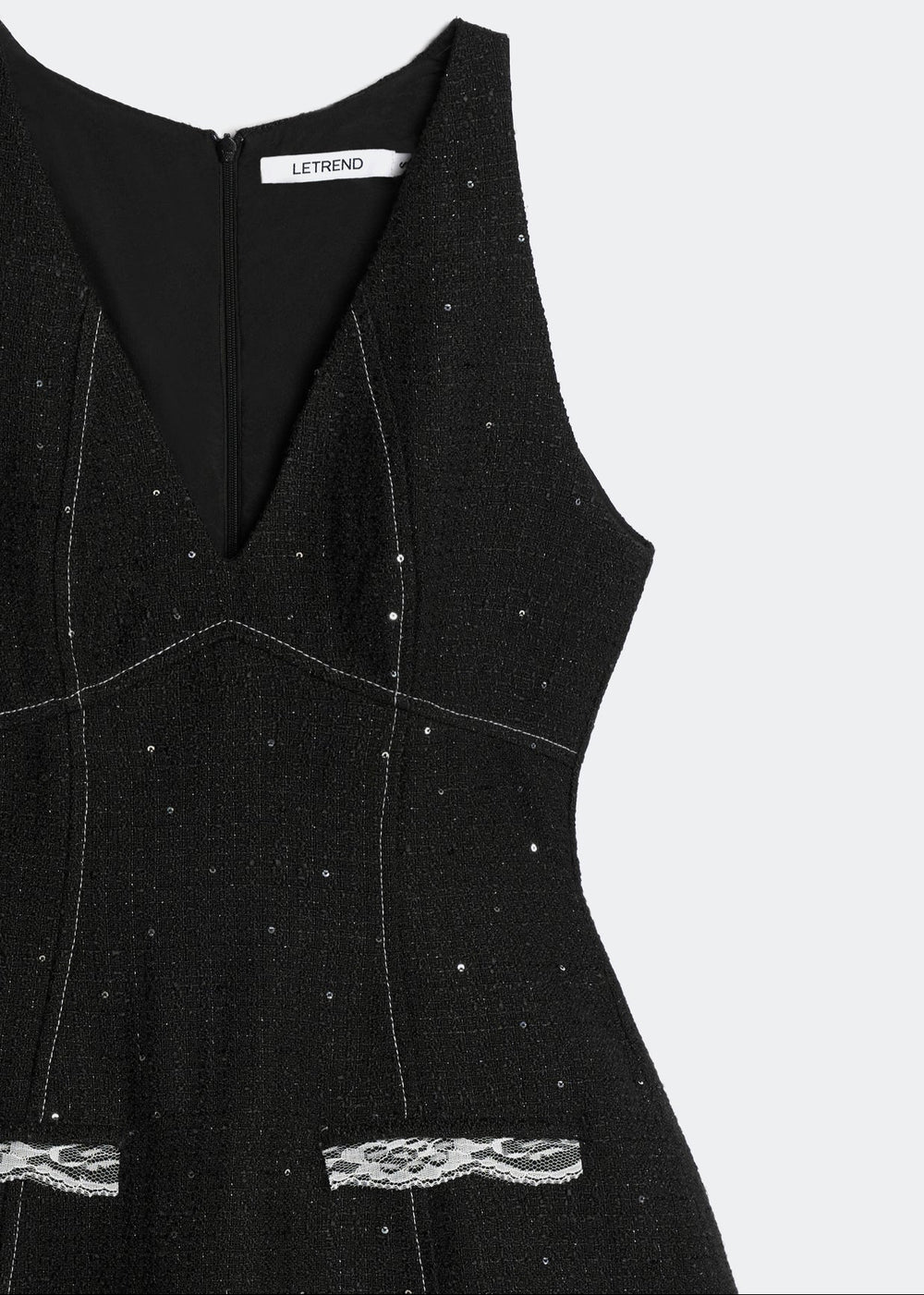 LETREND WOMEN'S A-LINE TWEED DRESS – BLACK