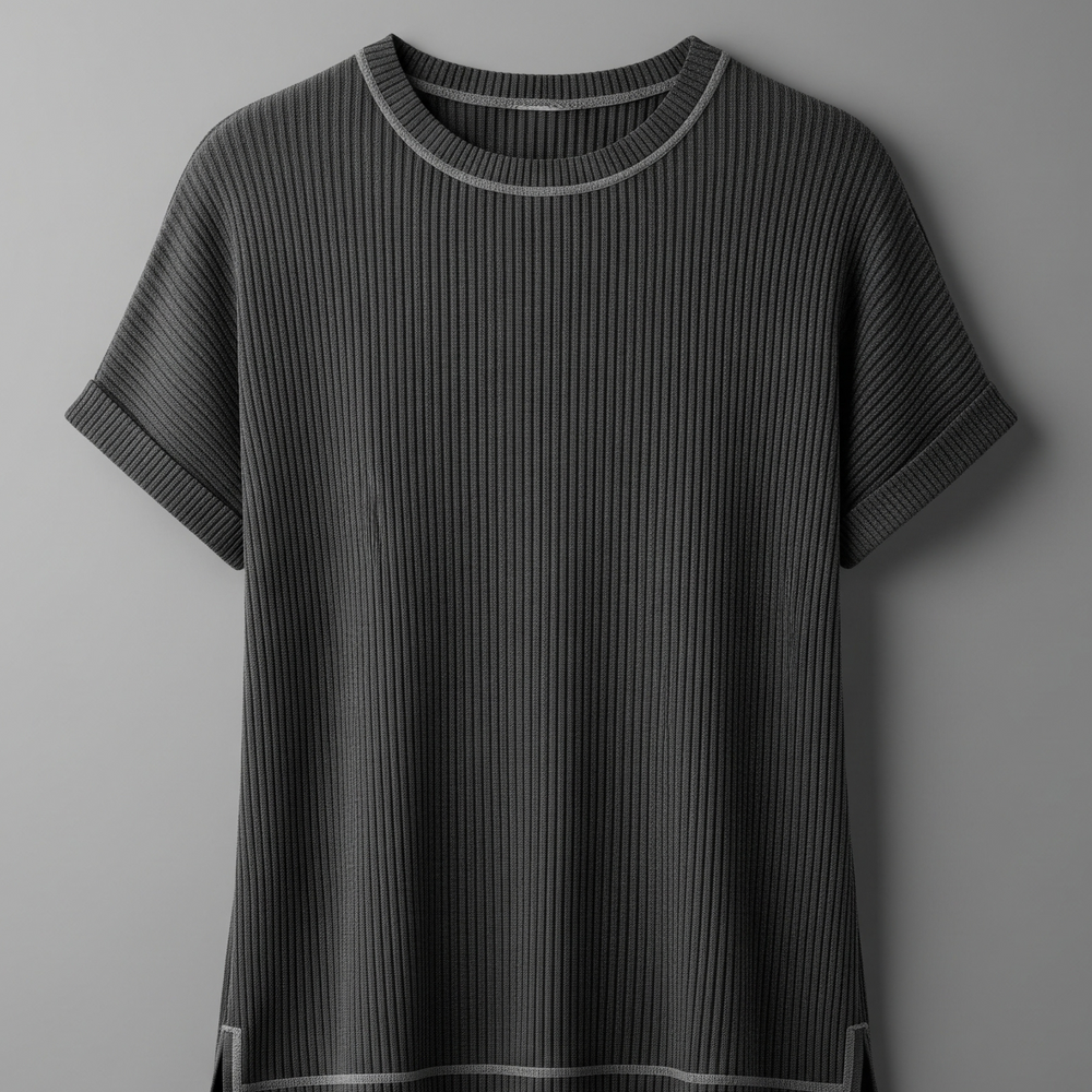 Letrend Striped Round Neck Short Sleeve T-Shirt