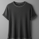 Letrend Striped Round Neck Short Sleeve T-Shirt