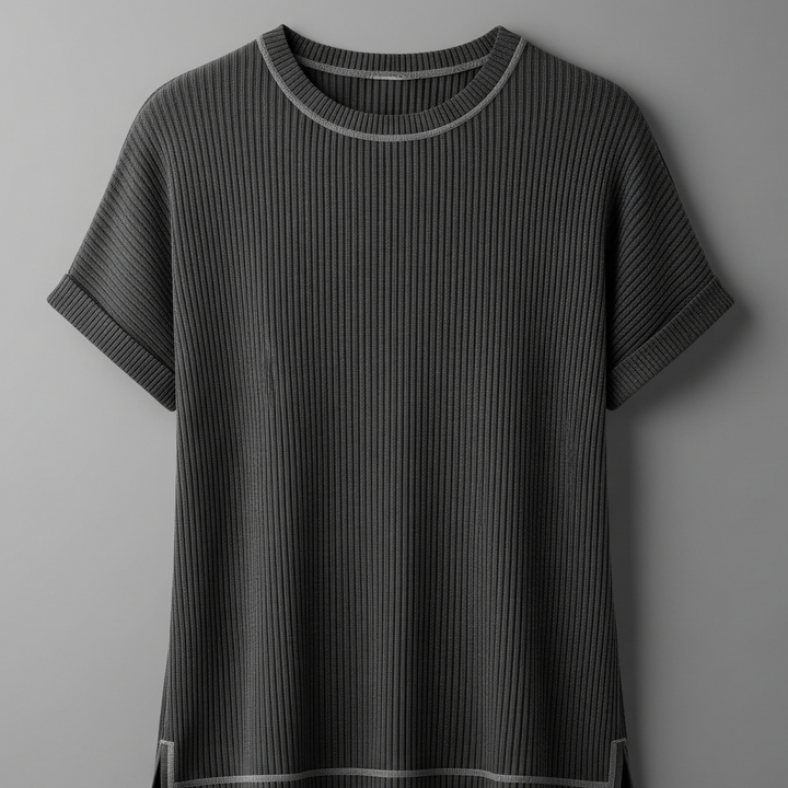 Letrend Striped Round Neck Short Sleeve T-Shirt