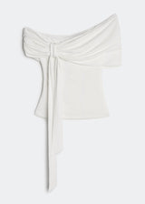Letrend Ivory One-Shoulder Knot Top