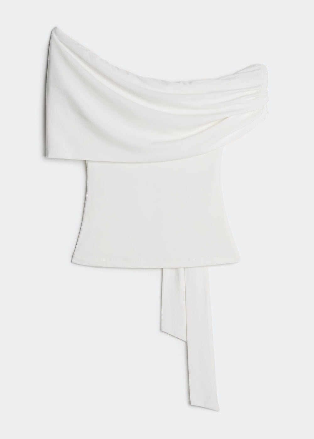 Letrend Ivory One-Shoulder Knot Top