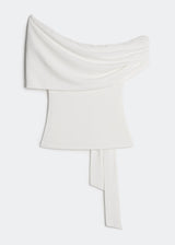 Letrend Ivory One-Shoulder Knot Top