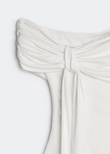 Letrend Ivory One-Shoulder Knot Top