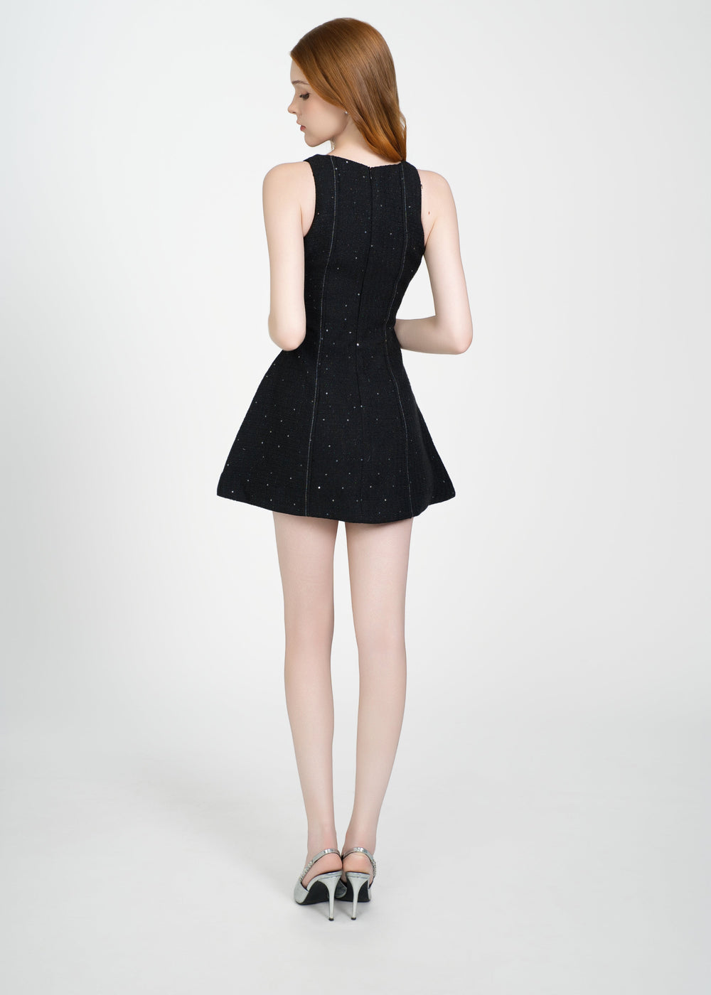 LETREND WOMEN'S A-LINE TWEED DRESS – BLACK