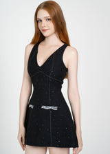 LETREND WOMEN'S A-LINE TWEED DRESS – BLACK