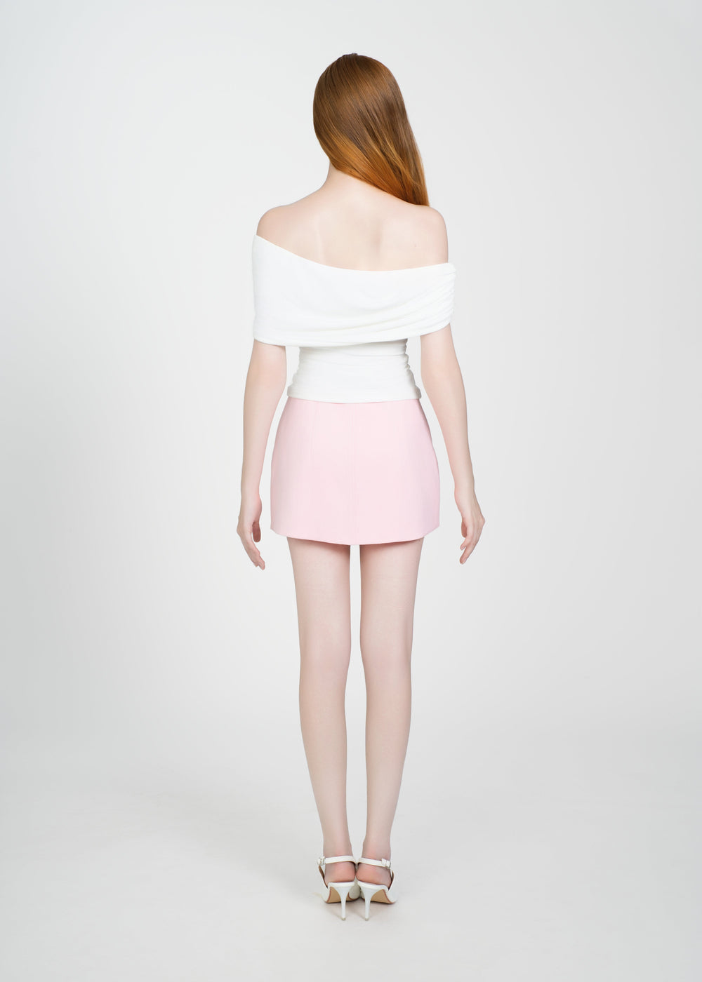 Letrend Ivory One-Shoulder Knot Top