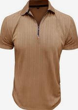 Letrend Textured Quarter-Zip Polo Shirt