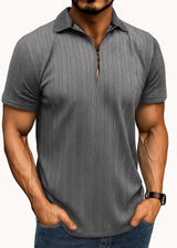 Letrend Textured Quarter-Zip Polo Shirt