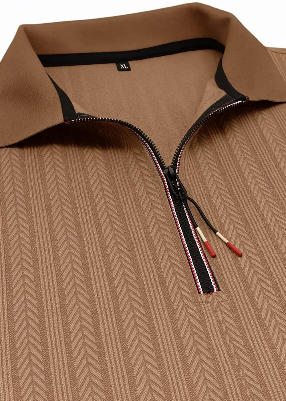 Letrend Textured Quarter-Zip Polo Shirt