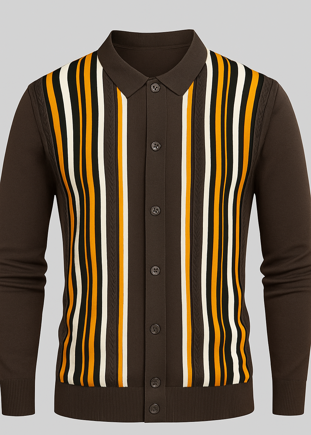 Letrend Striped Button Up Cardigan