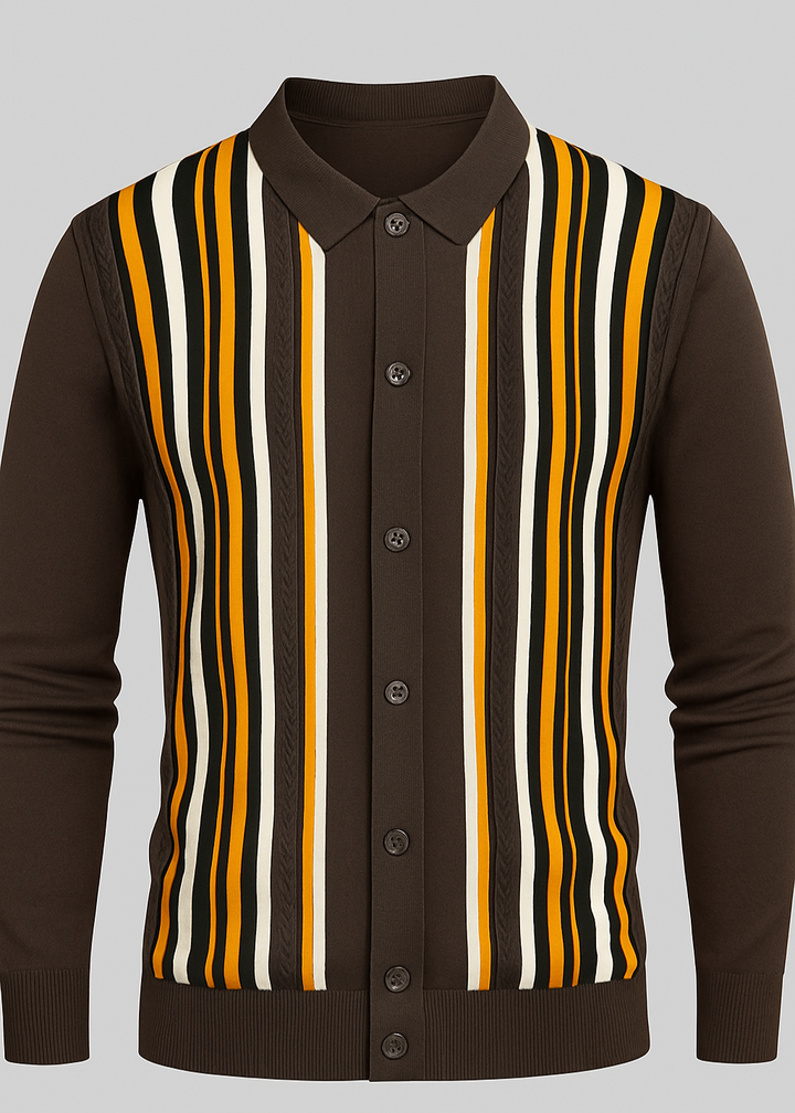 Letrend Striped Button Up Cardigan