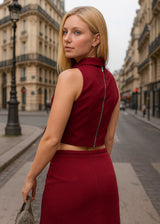 Letrend Burgundy Tie Croptop